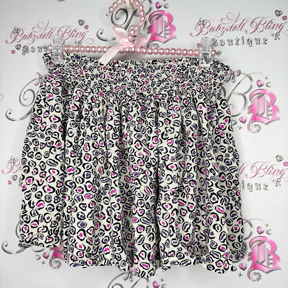 Hollyland New York skirt Leopard Print mini skirt with Pink Accents purple